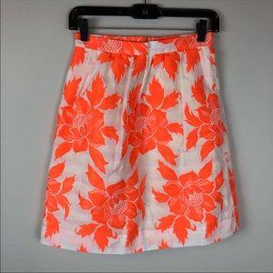 SOLD ❗️J Crew Flower Skirt Neon Orange White